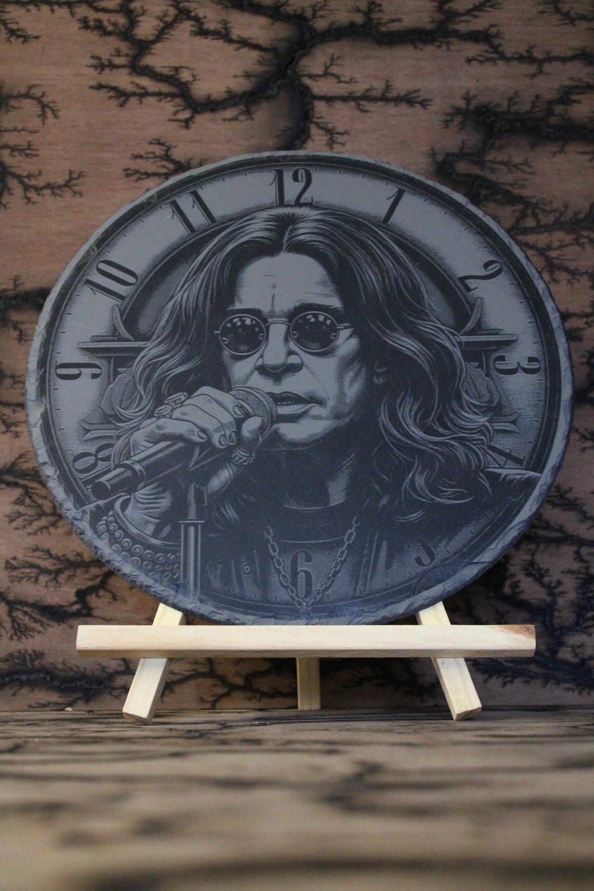 Ozzy Osbourne Engraved Slate Clock Face