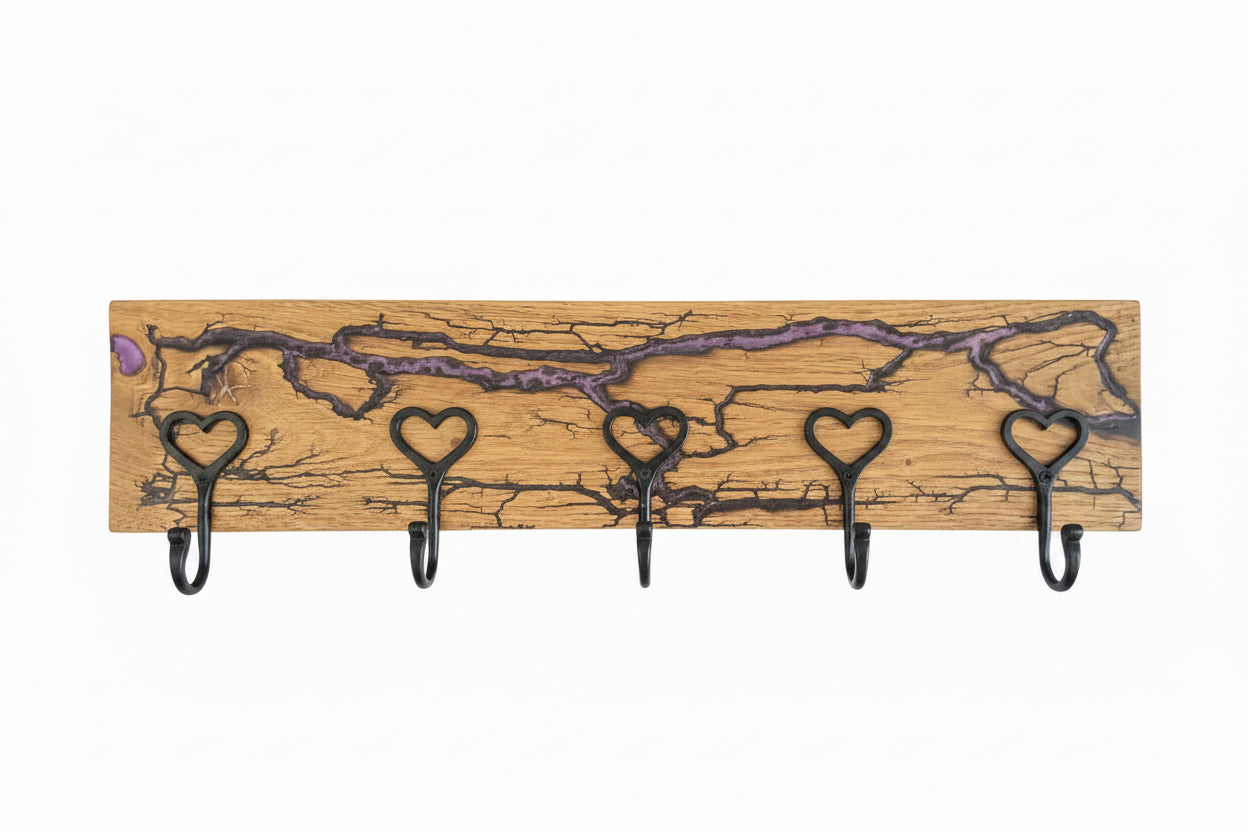 Lichtenberg Coat Rack - Purple Resin