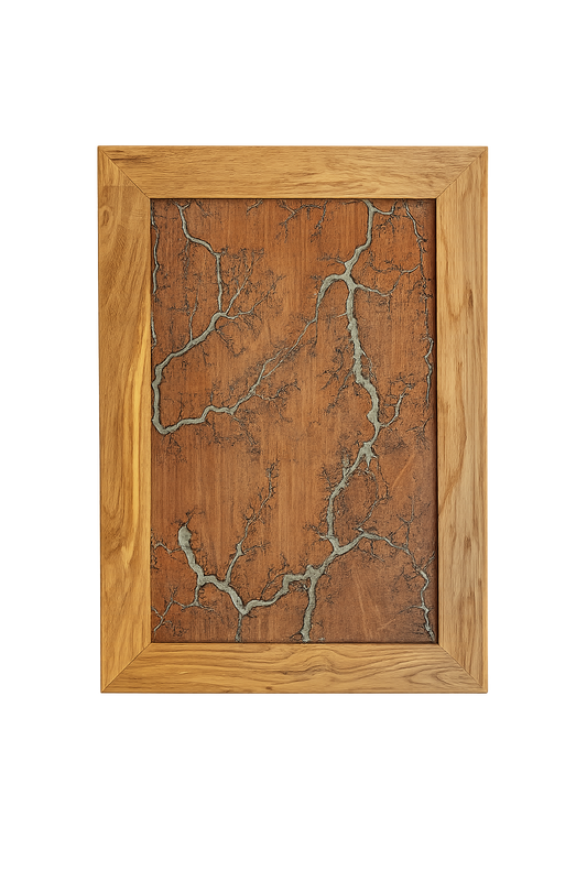 Lichtenberg Wall Art Green Resin