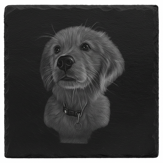 Pet Portrait Engraved On Slate