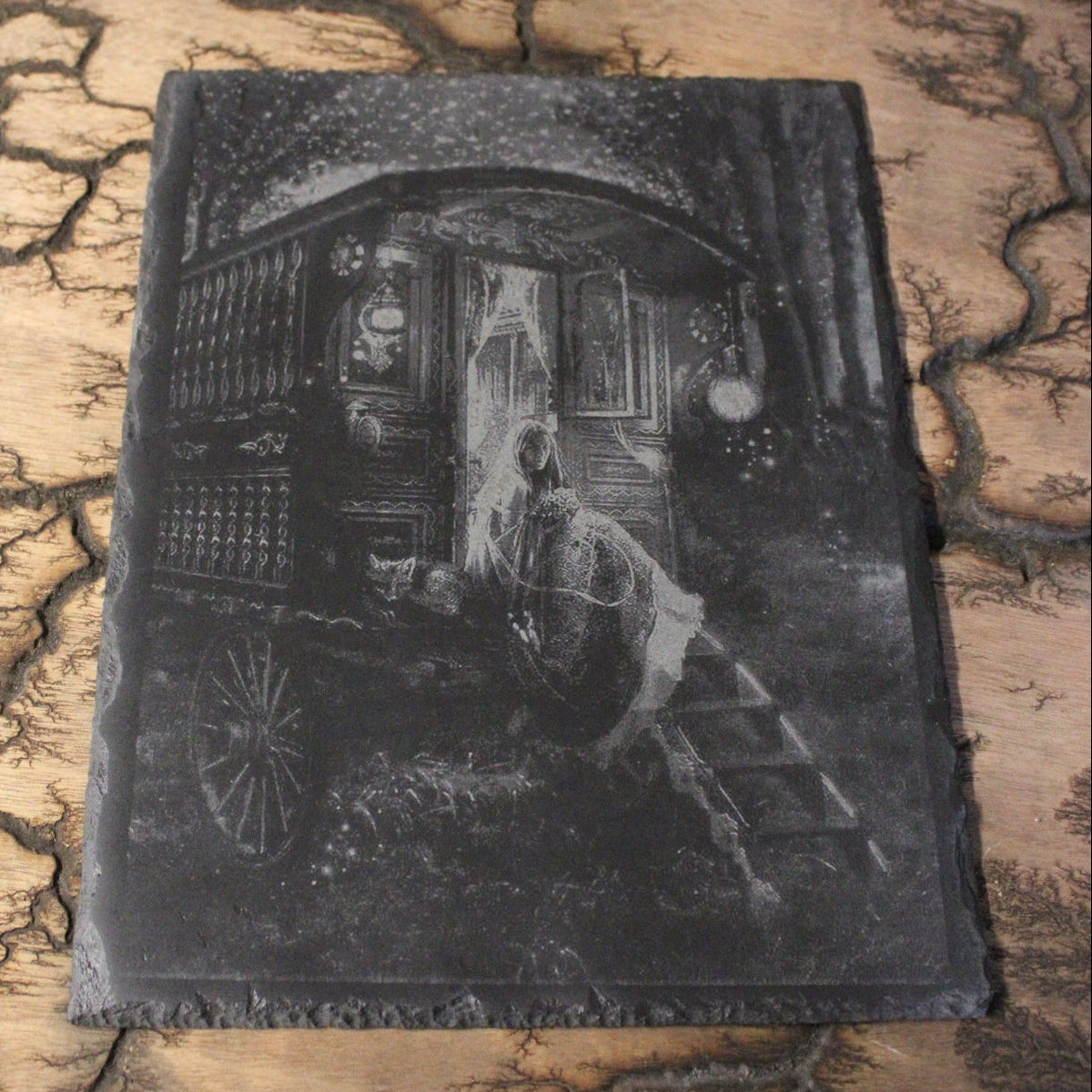 Travelling Cart  - Slate Engraving