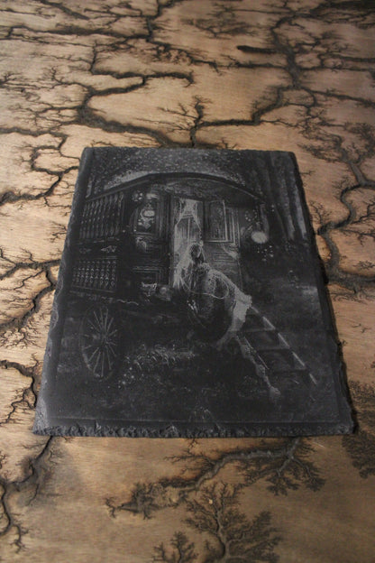 Travelling Cart  - Slate Engraving