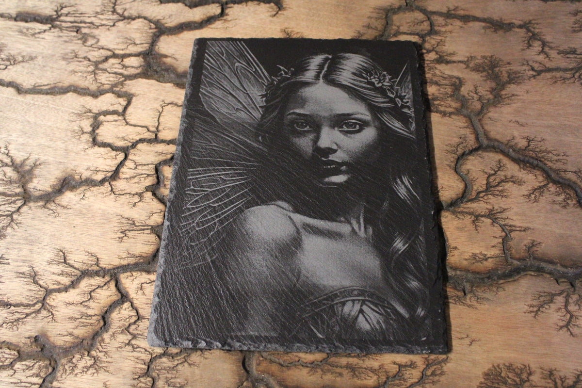 Fairy Portrait Engraved on Slate