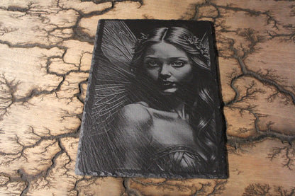 Fairy Portrait Engraved on Slate