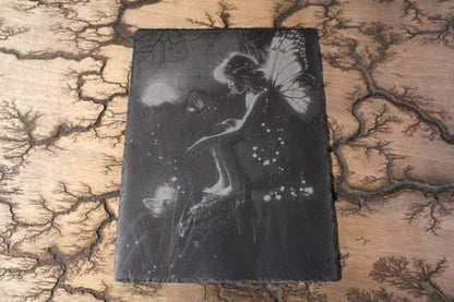 Fairy Engraved on Slate