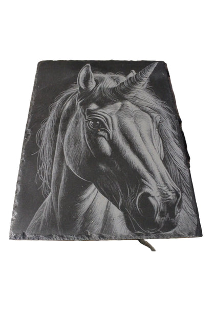 Unicorn Slate Engraving