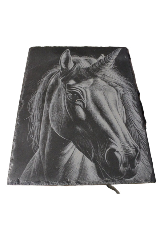 Unicorn Slate Engraving
