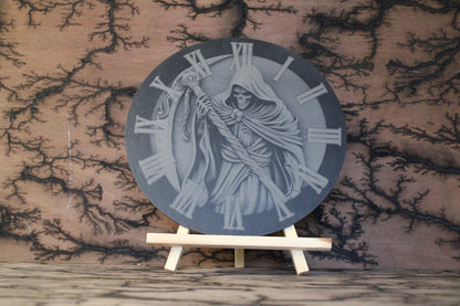 Grim Reaper Clock - Slate Engraving