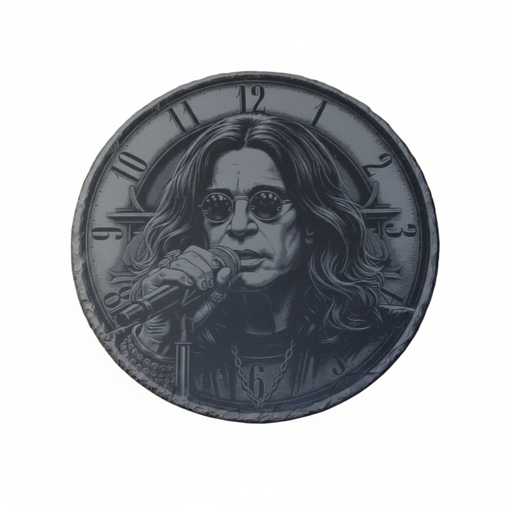 Ozzy Osbourne Engraved Slate Clock Face