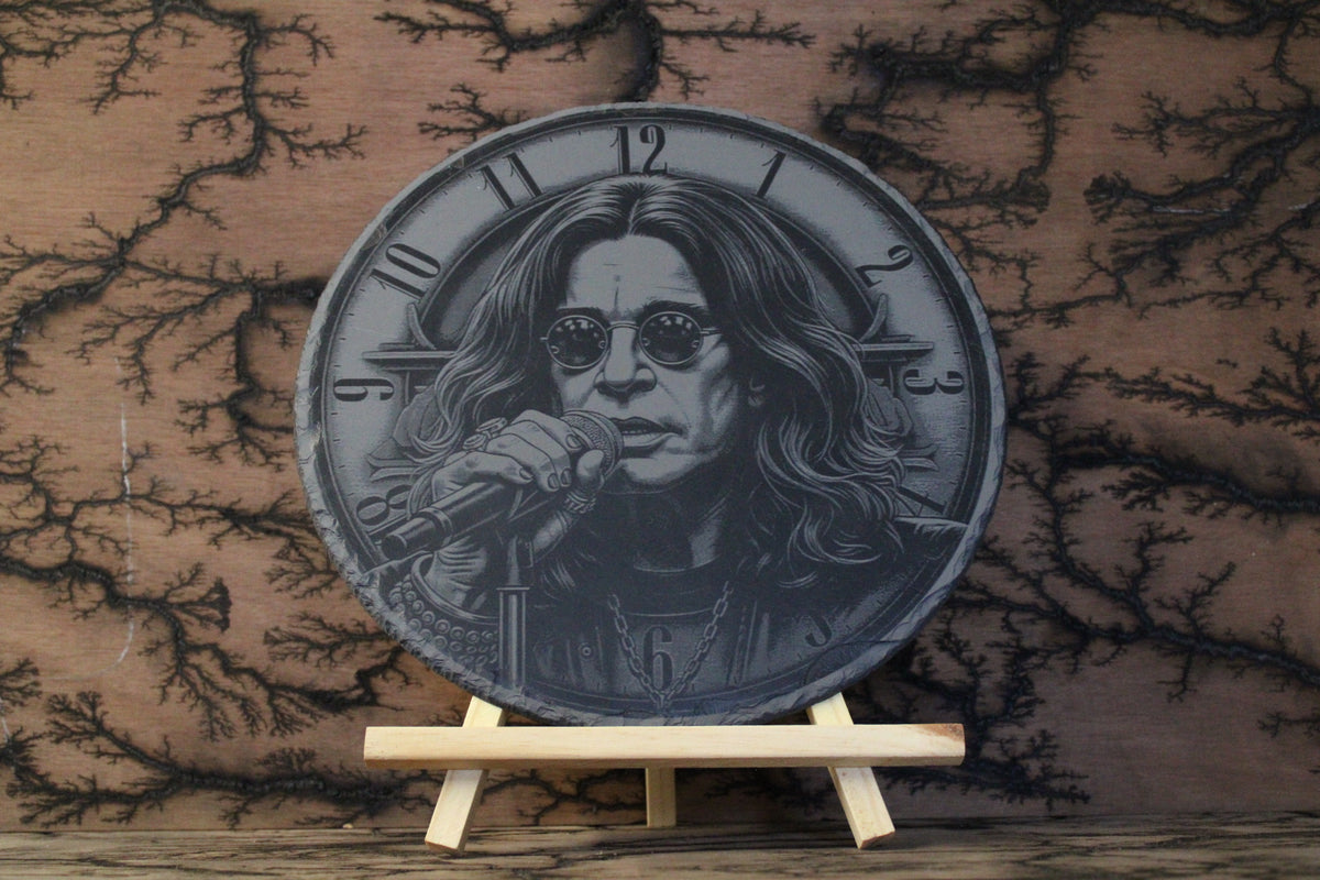 Ozzy Osbourne Engraved Slate Clock Face
