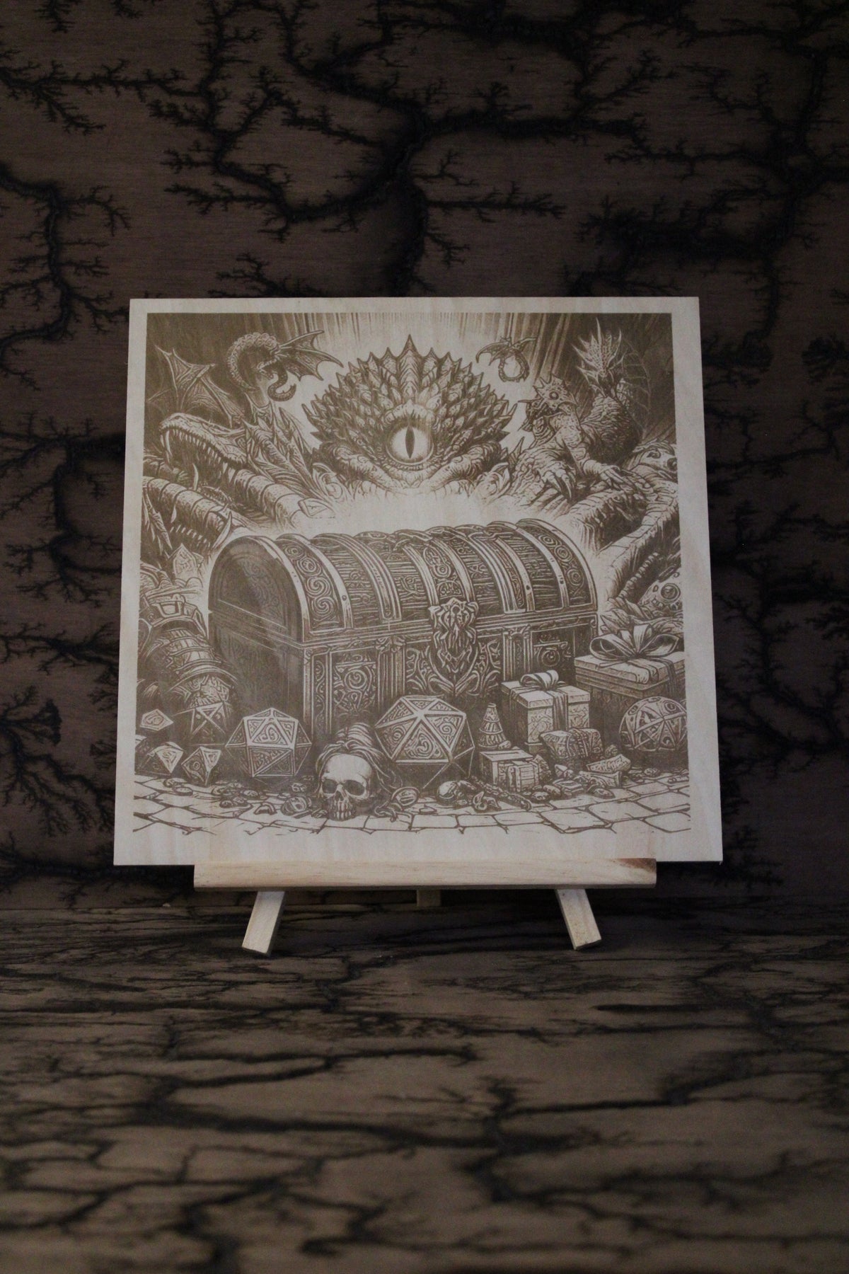 Treasure Chest - Engraved Wood