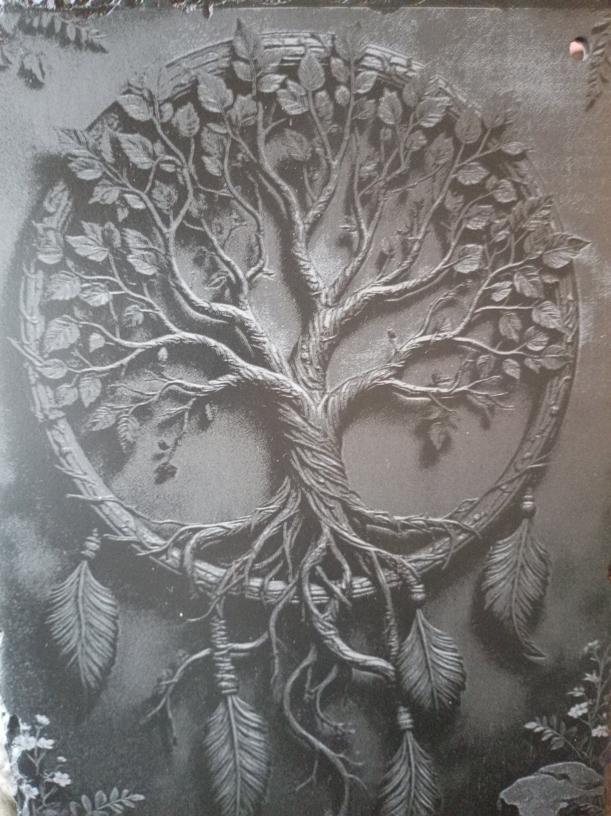 Tree of Life Engraved Slate Wall Hanging Art