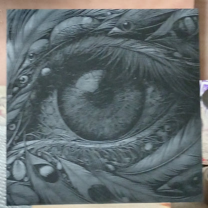 Large Unique Heavily Detailed Eye Engraved Slate