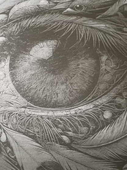 Large Unique Heavily Detailed Eye Engraved Slate