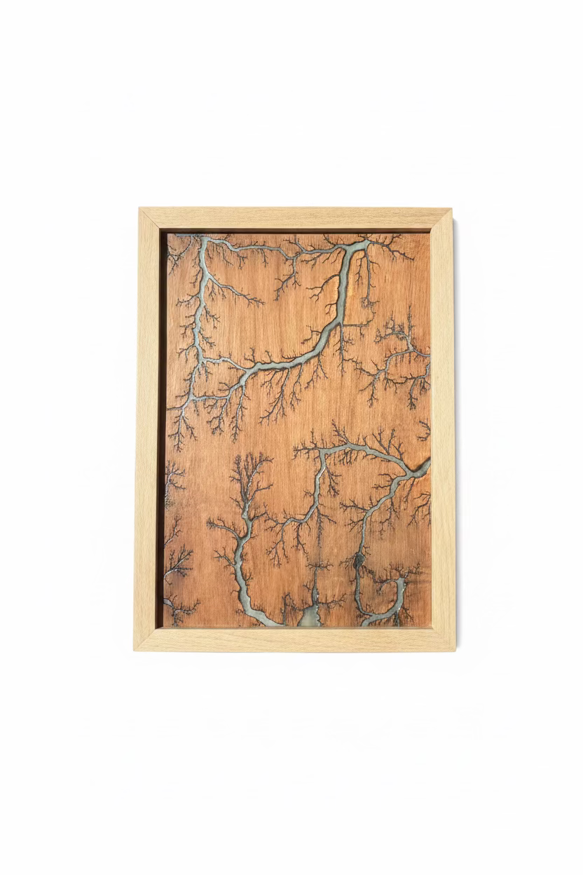 Lichtenberg Wall Art Green Resin - Photo Luminescent