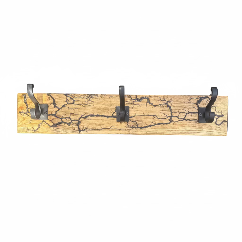 Lichtenberg Coat Rack - Fractal Burn Black