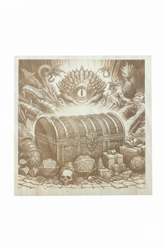 Treasure Chest - Engraved Wood
