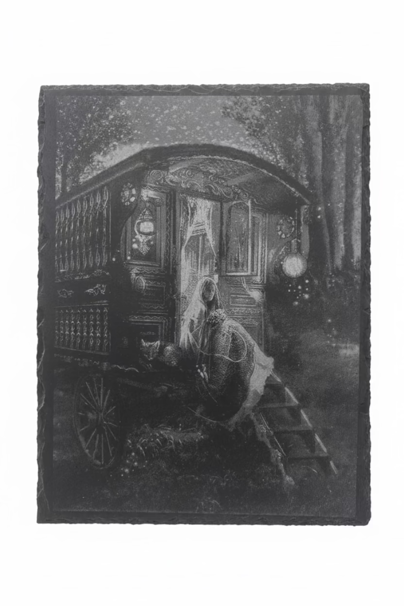 Travelling Cart  - Slate Engraving