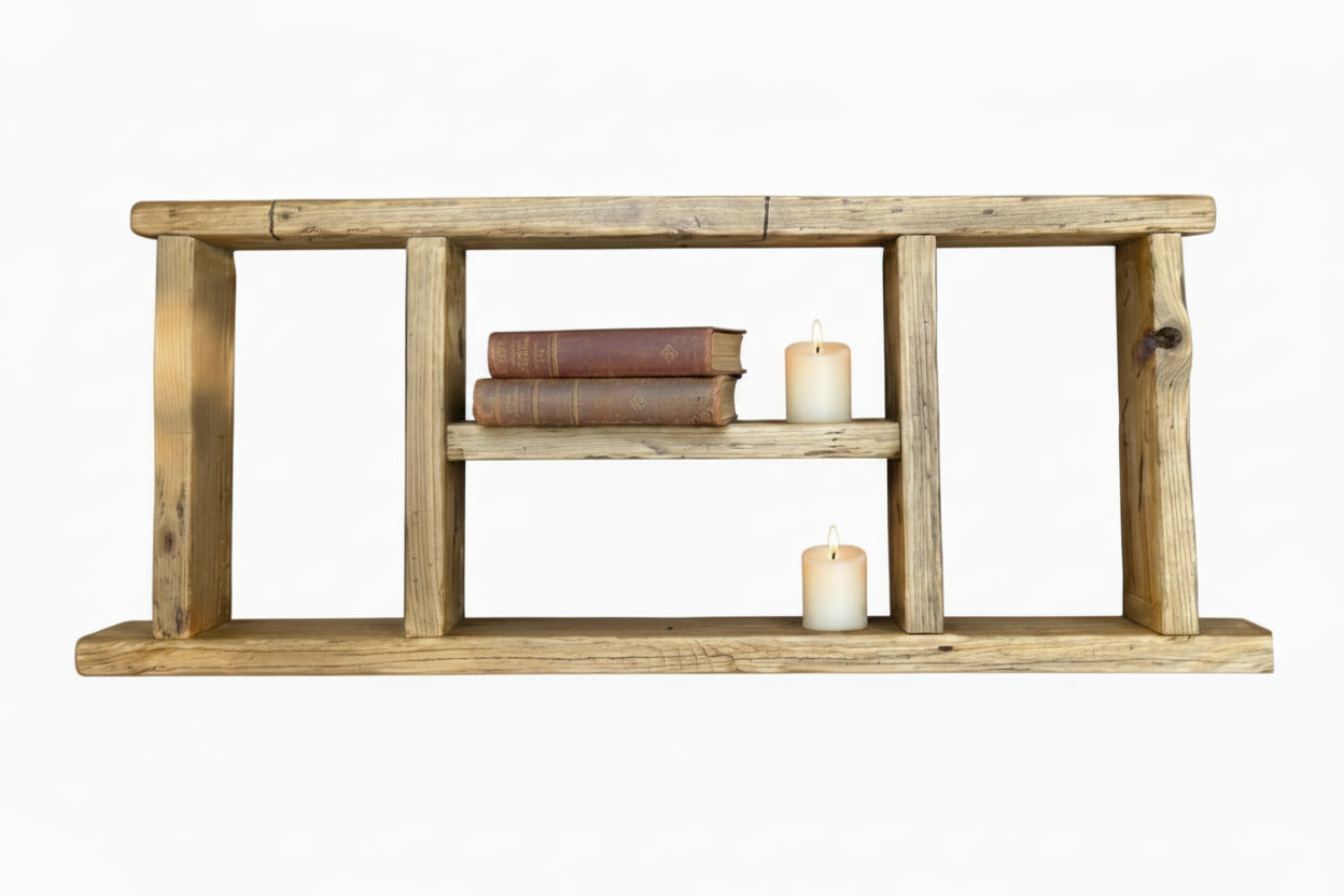 Rustic Reclaimed Wooden Ladder Shelf