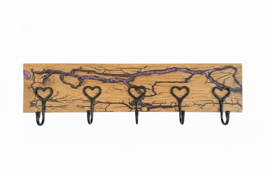 Lichtenberg Coat Rack - Purple Resin