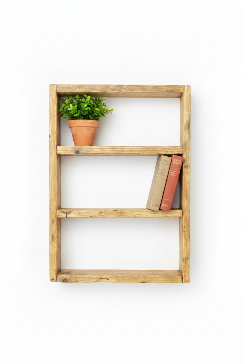 Rustic Reclaimed Wooden Ladder Shelf - 4 Rungs