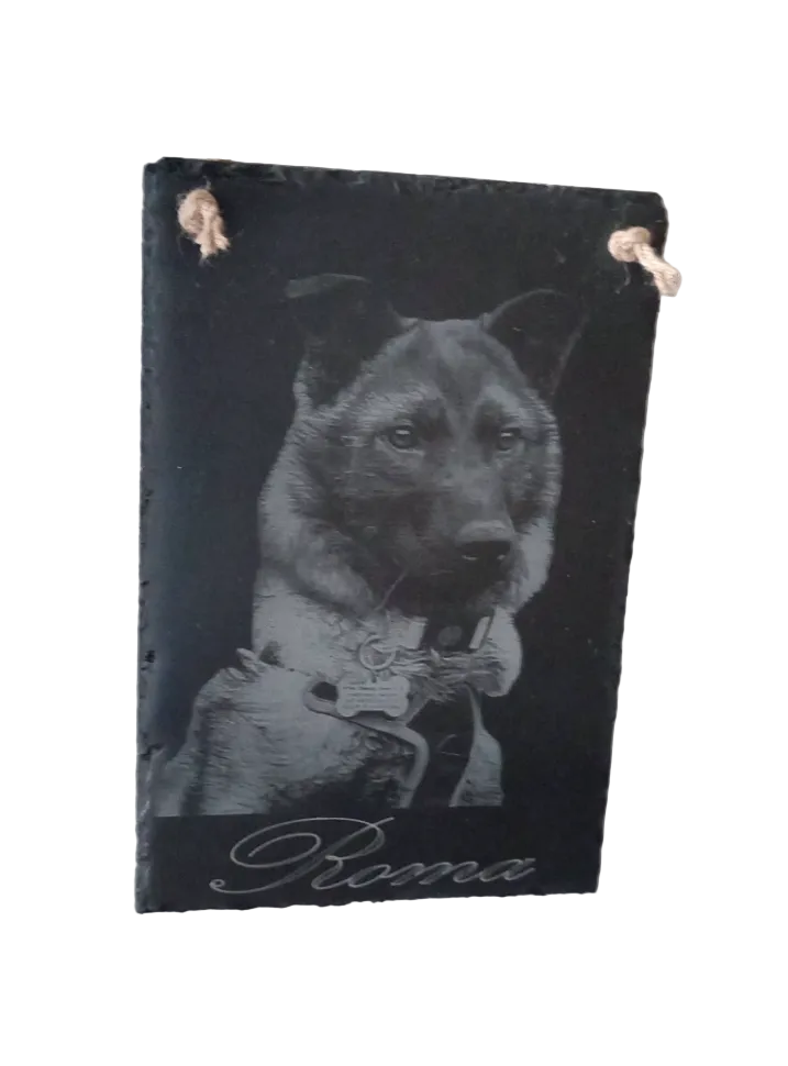 Pet Portrait Engraved On Slate