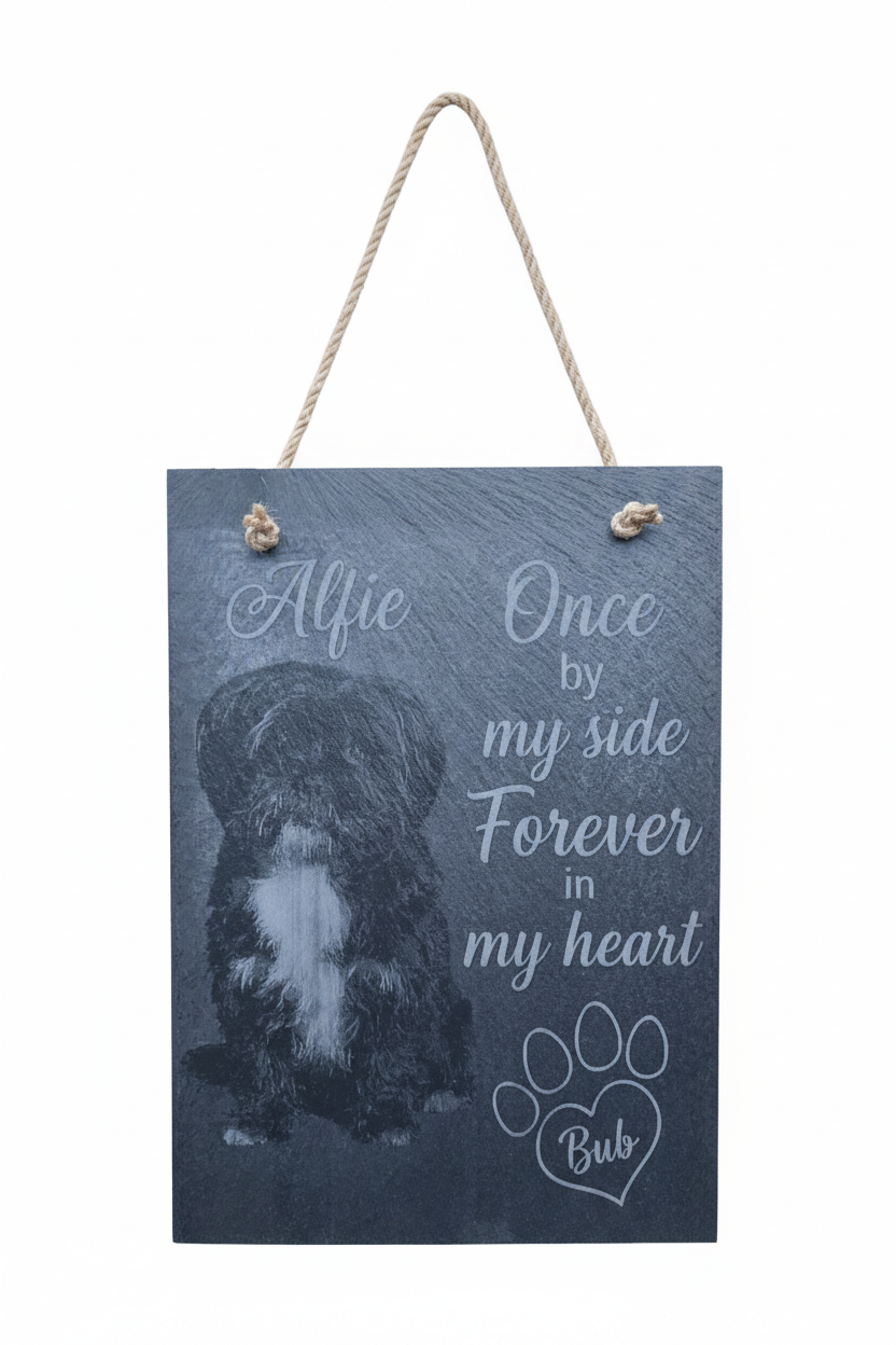Pet Portrait Engraved On Slate