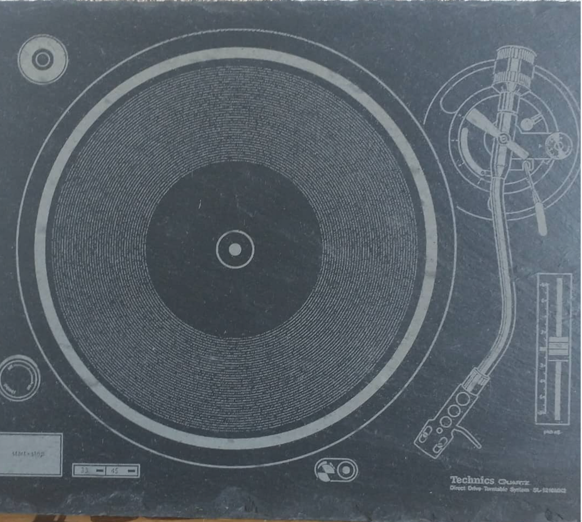 Engraved Rave Wall Art - Technics On Slate