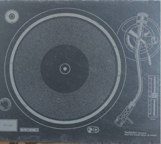 Engraved Rave Wall Art - Technics On Slate
