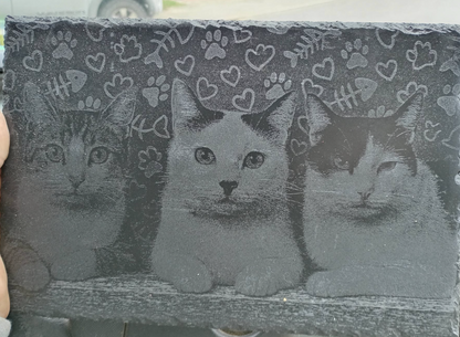 Pet Portrait Engraved On Slate - Bespoke