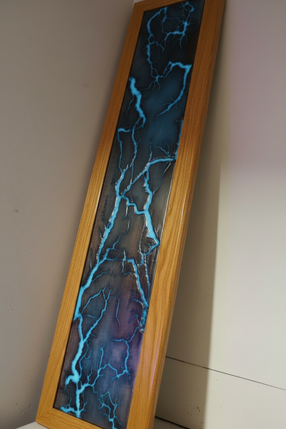 Lichtenberg Wall Art Green Resin - Photo Luminescent
