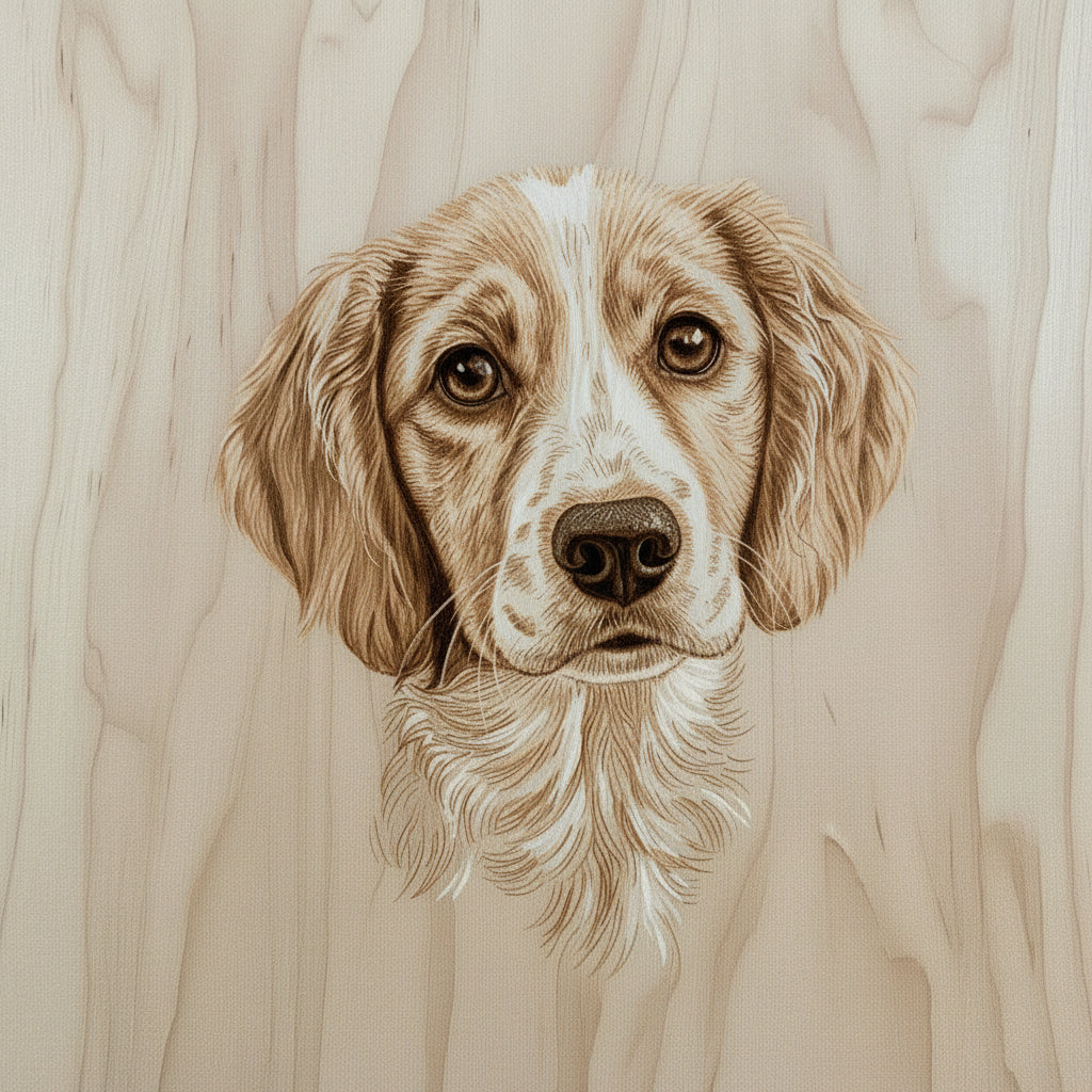 Pet Portraits Engraved On Wood